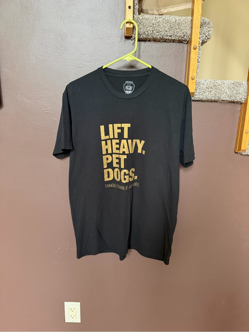 Black 'Lift Heavy, Pet Dogs' Graphic Tee